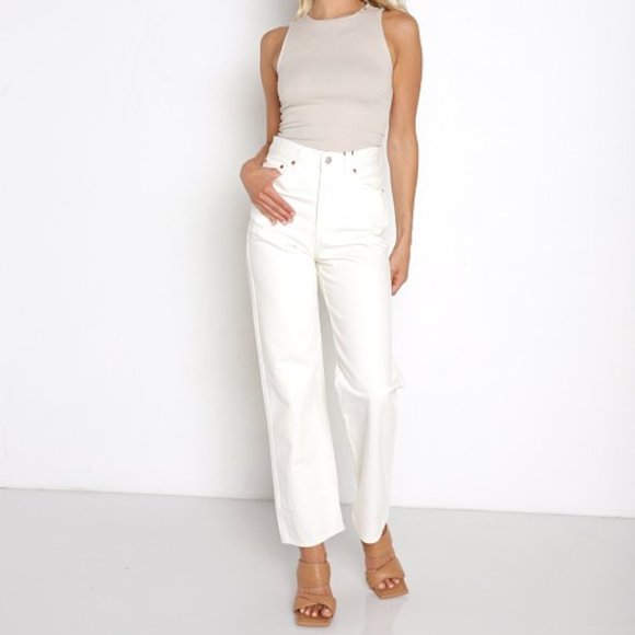 Levi’s Ribcage Straight Ankle Ecru Chasing Rainbows - Picture 12 of 16